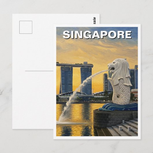 Merlion Singapore Briefkaart (Voorkant / Achterkant)