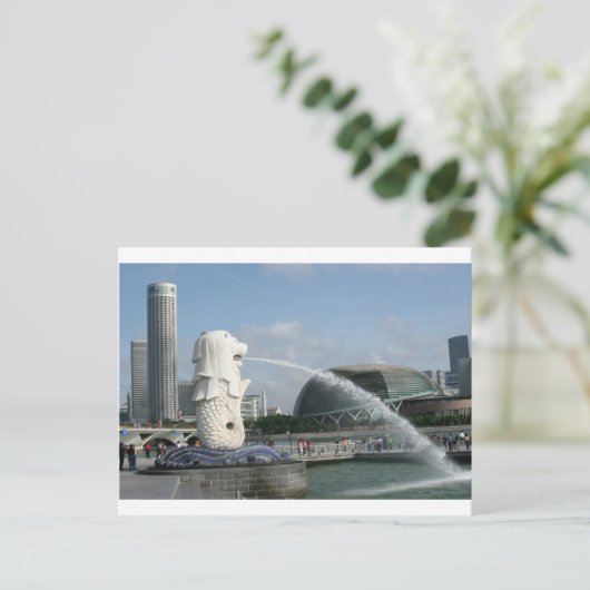 Merlion Singapore Briefkaart (Staand voorkant)