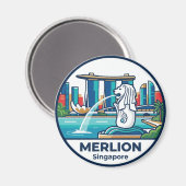 Merlion Singapore Magneet (Voorkant / Achterkant)