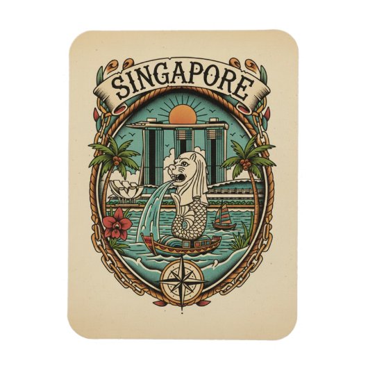 Merlion Singapore Magneet (Verticaal)