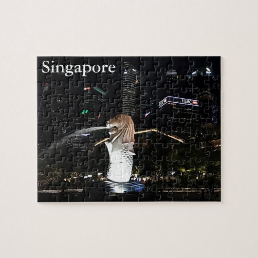 Merlion & Singapore Skyline #1-2 Jigzaag Puzzle Legpuzzel (Horizontaal)