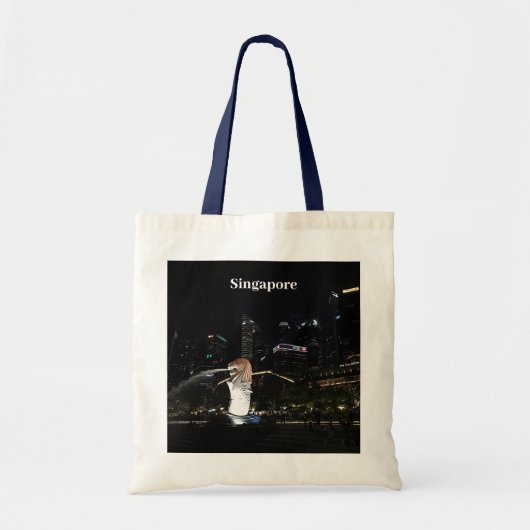 Merlion & Singapore Skyline #1 Canvas tas (Voorkant)