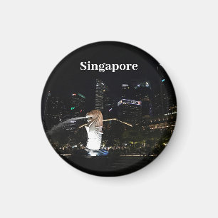 Merlion & Singapore Skyline #1 Magnet