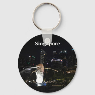 Merlion & Singapore Skyline #1 Sleutelhanger
