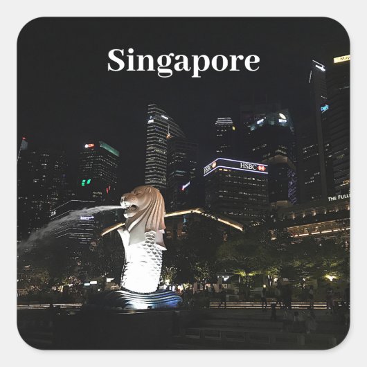 Merlion & Singapore Skyline #1 Stickers (Voorkant)