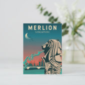 Merlion Singapore Travel  Art Briefkaart (Staand voorkant)