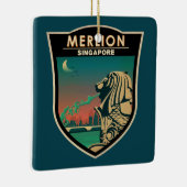 Merlion Singapore Travel  Art Keramisch Ornament (Rechts)