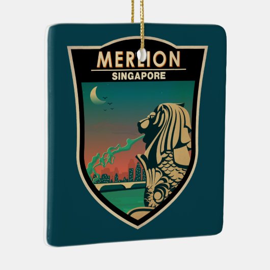Merlion Singapore Travel  Art Keramisch Ornament (Rechts)