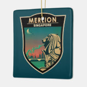 Merlion Singapore Travel  Art Keramisch Ornament (Links)