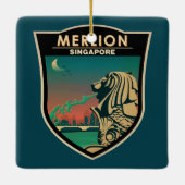Merlion Singapore Travel  Art Keramisch Ornament (Achterkant)
