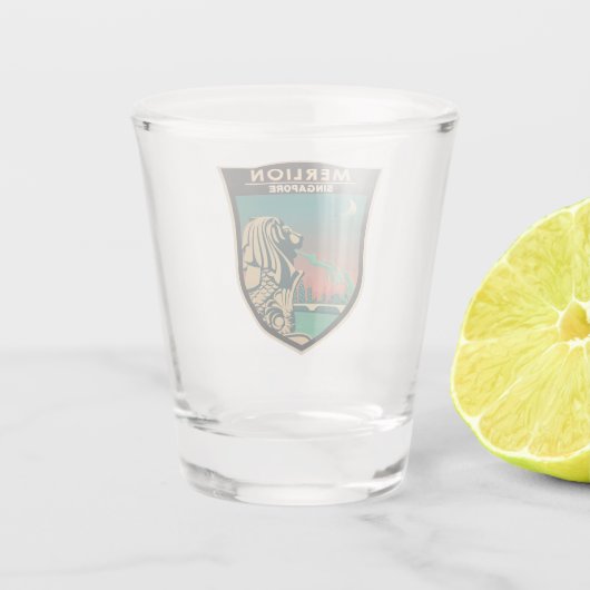 Merlion Singapore Travel Art Shot Glas (Achterkant)