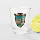 Merlion Singapore Travel Art Shot Glas (Voorkant)