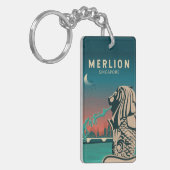Merlion Singapore Travel Art Sleutelhanger (Voorkant Links)