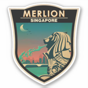 Merlion Singapore Travel  Art Sticker