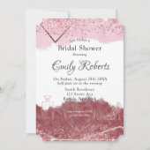 Merlot and Blush Pink Waterverf Vrijgezellenfeest Kaart (Voorkant)