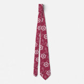 Merlot and White Nautical Stropdas (Achterkant)