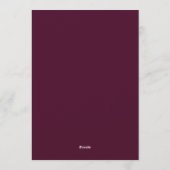 Merlot Bloemachtige Bruiloft Kaart (Achterkant)