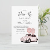 Merlot Blush Roze auto drive by Vrijgezellenfeest  Kaart (Staand voorkant)