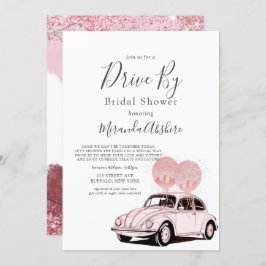 Merlot Blush Roze auto drive by Vrijgezellenfeest  Kaart