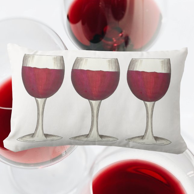 Merlot Cabernet Rode Wijnglas Wijngaard Wijngaard Kussen (Red wine glasses pillow)