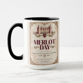 Merlot Day - Marriage Survival Parody Wine Label Mok
