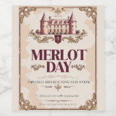 Merlot Day - Marriage Survival Parody Wine Label Wijn Etiket (Enkel label)