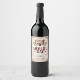 Merlot Day - Marriage Survival Parody Wine Label Wijn Etiket