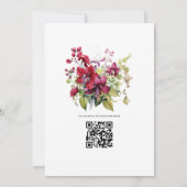 Merlot en Sage Bloemen Winter Bruiloft Kaart (Achterkant)