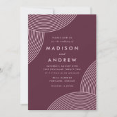 Merlot Geometric Swirl Wedding Kaart (Voorkant)