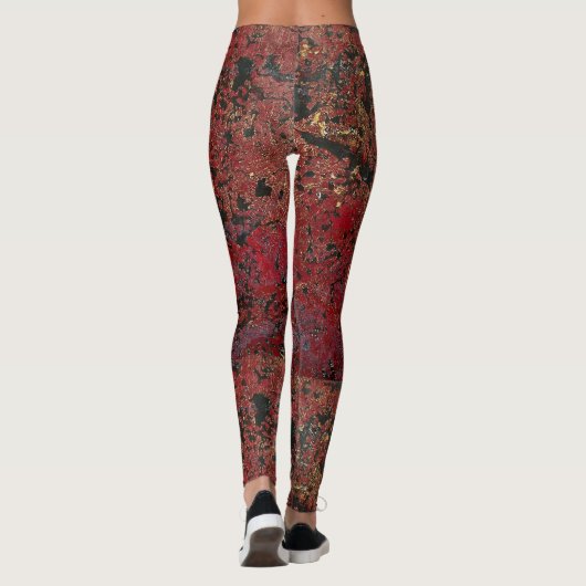 Merlot Gold Luxe getextureerde Leggings (Achterkant)