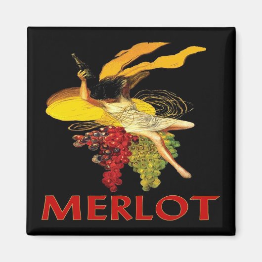 Merlot Maid with Grapes Magneet (Voorkant)