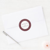 Merlot Modern Minimalist Botanical Wedding Ronde Sticker (Envelop)
