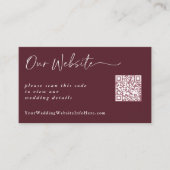 Merlot Moderne Trouwwebsitekaart Informatiekaartje (Voorkant)
