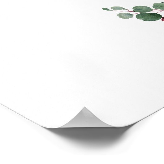 Merlot Navy Blauwe Bloemen Gelieve Ons Gastenboek  Poster (Hoek)