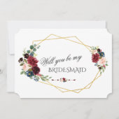 Merlot Navy Blue Floral... ben je mijn Bridesmaid. Kaart (Voorkant)