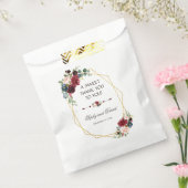 Merlot Navy Blue Floral Gold Lijst DANK U Bedankzakje (Gezegeld)