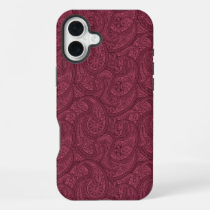 Merlot Paisley iPhone 16 Plus Hoesje