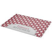 Merlot Polka Dot Personalized Glass Cutting Board Snijplank (Hoek)