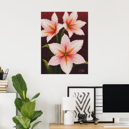 Merlot Radiance Lily Poster (Thuiskantoor)