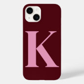 Merlot Roze Initiaal gepersonaliseerd monogram ont Case-Mate iPhone Case (Achterkant)