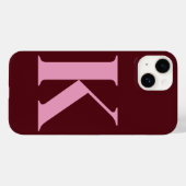 Merlot Roze Initiaal gepersonaliseerd monogram ont Case-Mate iPhone Case (Achterkant (horizontaal))