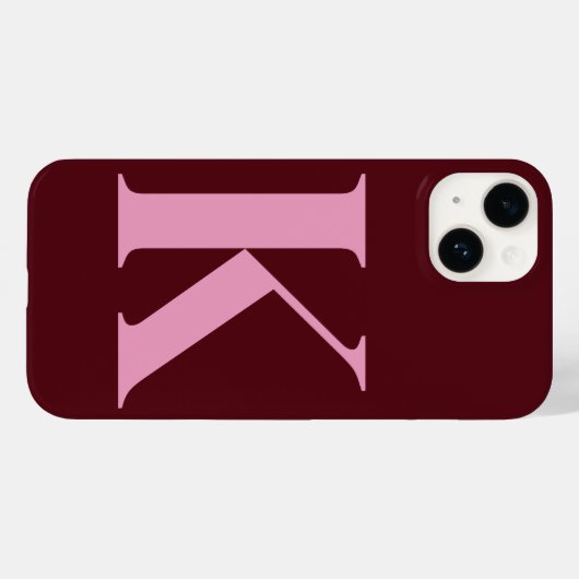 Merlot Roze Initiaal gepersonaliseerd monogram ont Case-Mate iPhone Case (Achterkant (horizontaal))