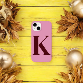 Merlot Roze Initiaal gepersonaliseerd monogram ont Case-Mate iPhone 14 Hoesje