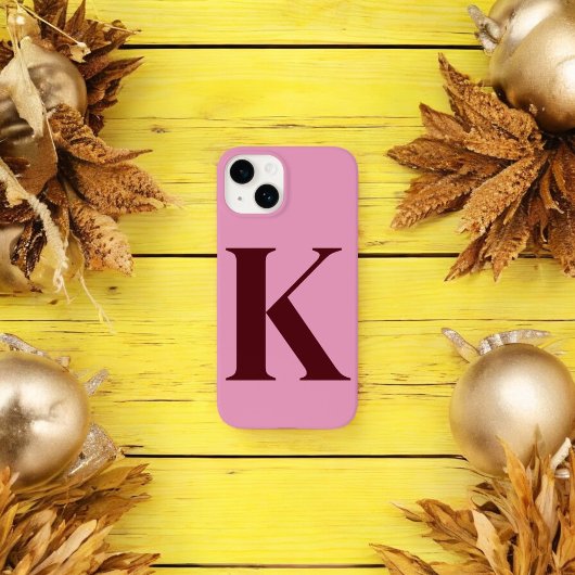 Merlot Roze Initiaal gepersonaliseerd monogram ont Case-Mate iPhone Case