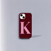 Merlot Roze Initiaal gepersonaliseerd monogram ont Case-Mate iPhone Case