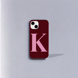 Merlot Roze Initiaal gepersonaliseerd monogram ont Case-Mate iPhone 14 Hoesje