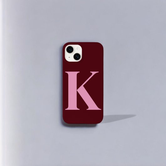 Merlot Roze Initiaal gepersonaliseerd monogram ont Case-Mate iPhone Case
