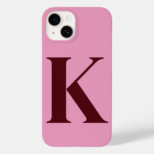 Merlot Roze Initiaal gepersonaliseerd monogram ont Case-Mate iPhone Case (Achterkant)