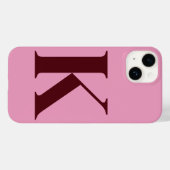 Merlot Roze Initiaal gepersonaliseerd monogram ont Case-Mate iPhone Case (Achterkant (horizontaal))
