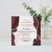 *~* MERLOT RSVP Website AGATE Gold AR13 Wedding Kaart (Staand voorkant)